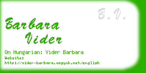 barbara vider business card